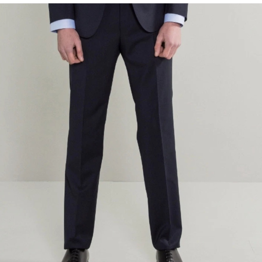 HUGO BOSS Men's Huge6 Genuis 5 Suit Pants Size 44R Black Flat Front NWOT